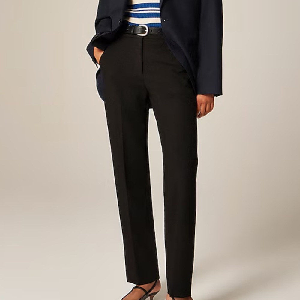 NWT J. Crew Kate Straight-Leg Pants in Four-Season Stretch in Black